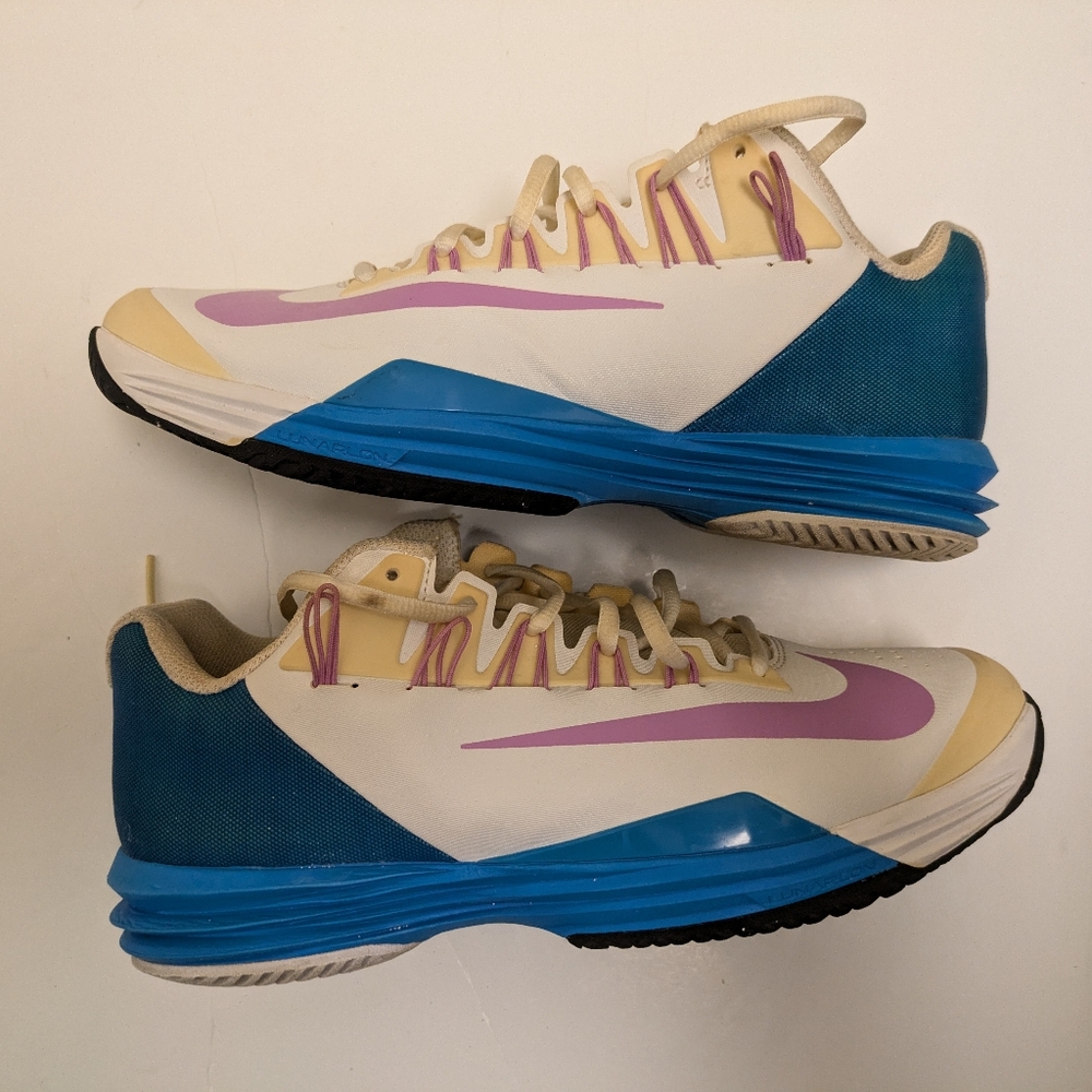 NIKE LUNAR BALLISTEC SHOES WHITE MAGENTA BLUE MENS SIZE 7.5